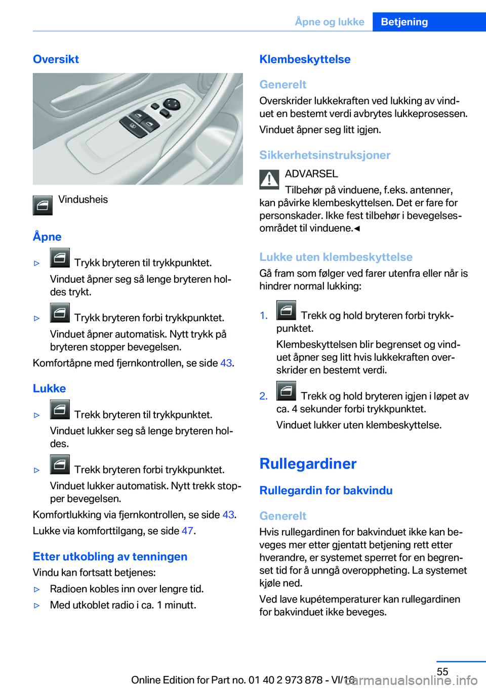 BMW 4 SERIES COUPE 2017  InstruksjonsbØker (in Norwegian) �O�v�e�r�s�i�k�t
�V�i�n�d�u�s�h�e�i�s
�