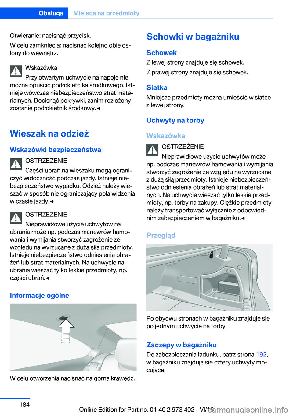 BMW 4 SERIES COUPE 2017  Instrukcja obsługi (in Polish) �O�t�w�i�e�r�a�n�i�e�:� �n�a�c�i�s�n�