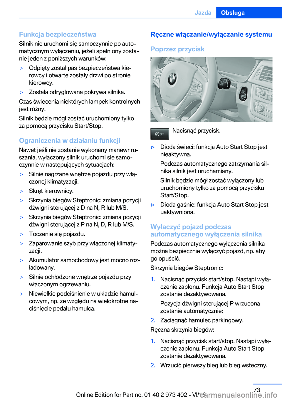 BMW 4 SERIES COUPE 2017  Instrukcja obsługi (in Polish) �F�u�n�k�c�j�a��b�e�z�p�i�e�c�z�e�