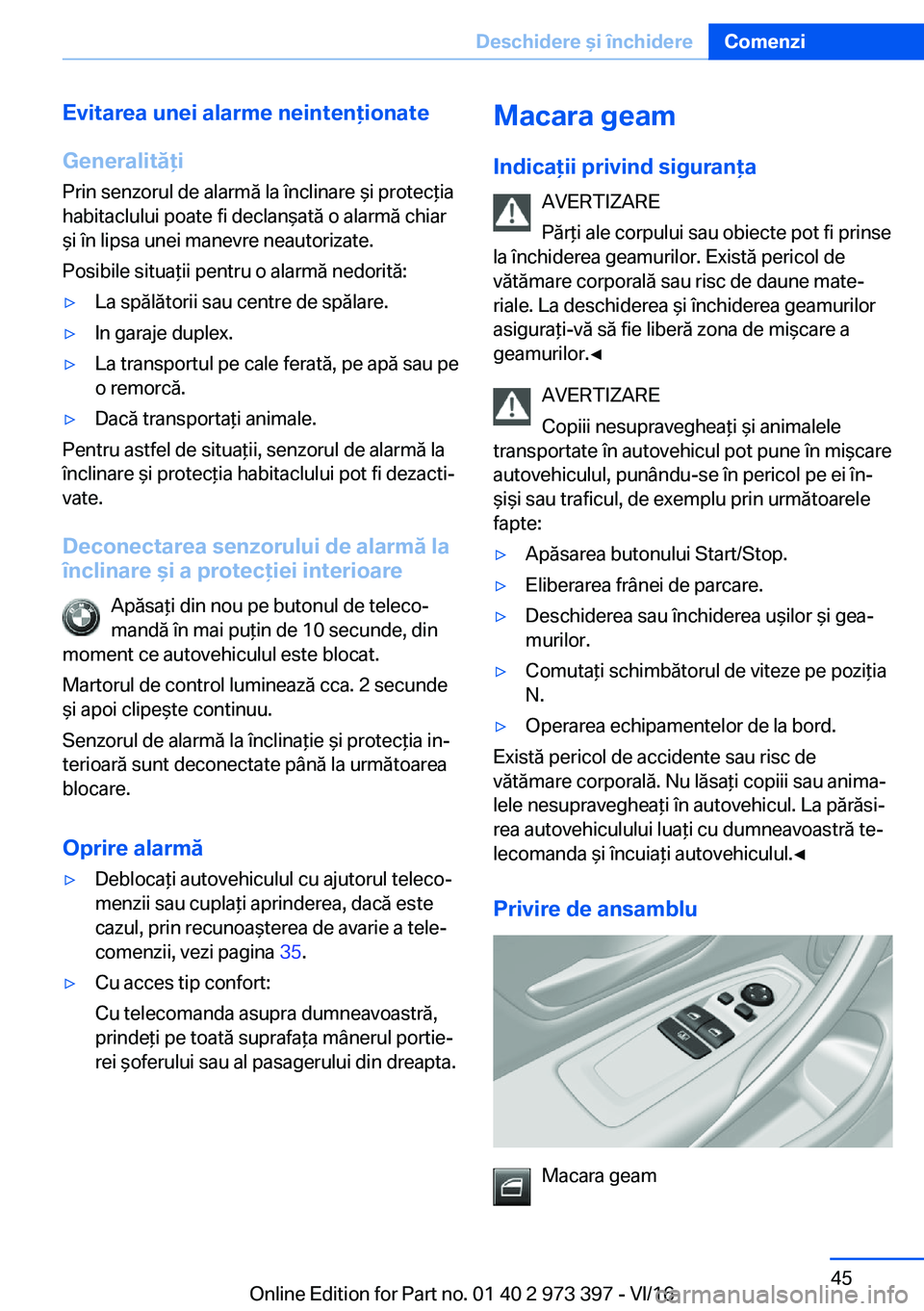 BMW 4 SERIES COUPE 2017  Ghiduri De Utilizare (in Romanian) �E�v�i�t�a�r�e�a��u�n�e�i��a�l�a�r�m�e��n�e�i�n�t�e�n�i�o�n�a�t�e
�G�e�n�e�r�a�l�i�t�