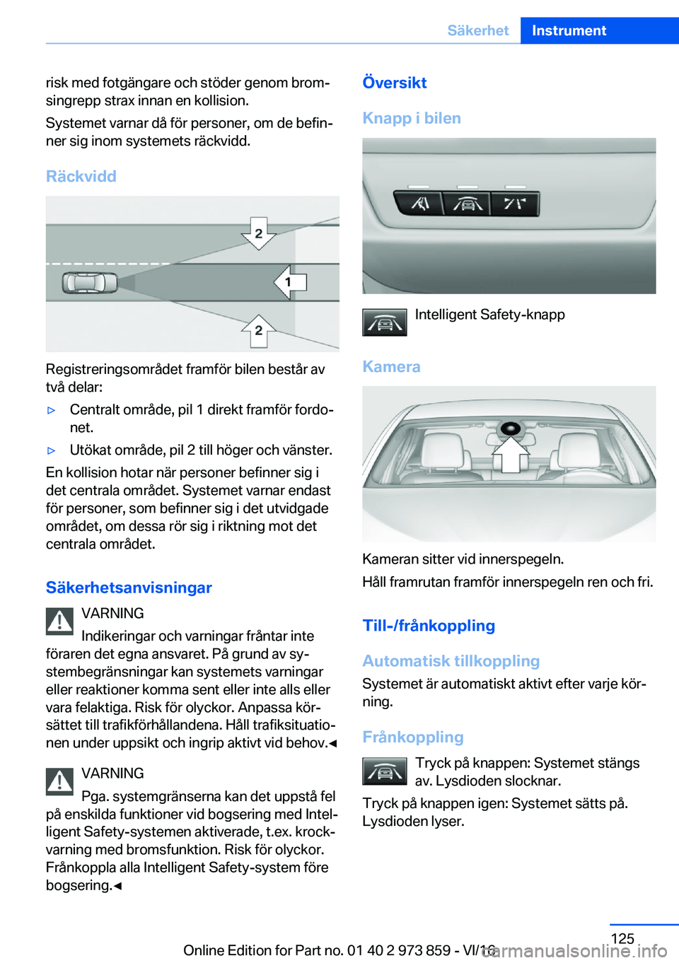 BMW 4 SERIES COUPE 2017  InstruktionsbÖcker (in Swedish) �r�i�s�k� �m�e�d� �f�o�t�g�ä�n�g�a�r�e� �o�c�h� �s�t�