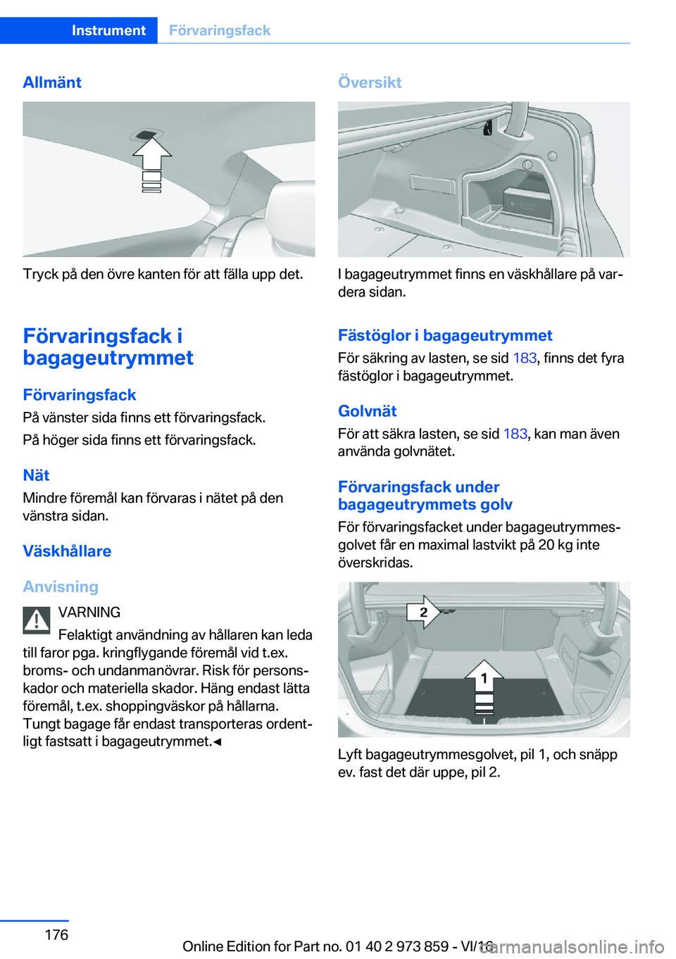 BMW 4 SERIES COUPE 2017  InstruktionsbÖcker (in Swedish) �A�l�l�m�ä�n�t
�T�r�y�c�k� �p�å� �d�e�n� �