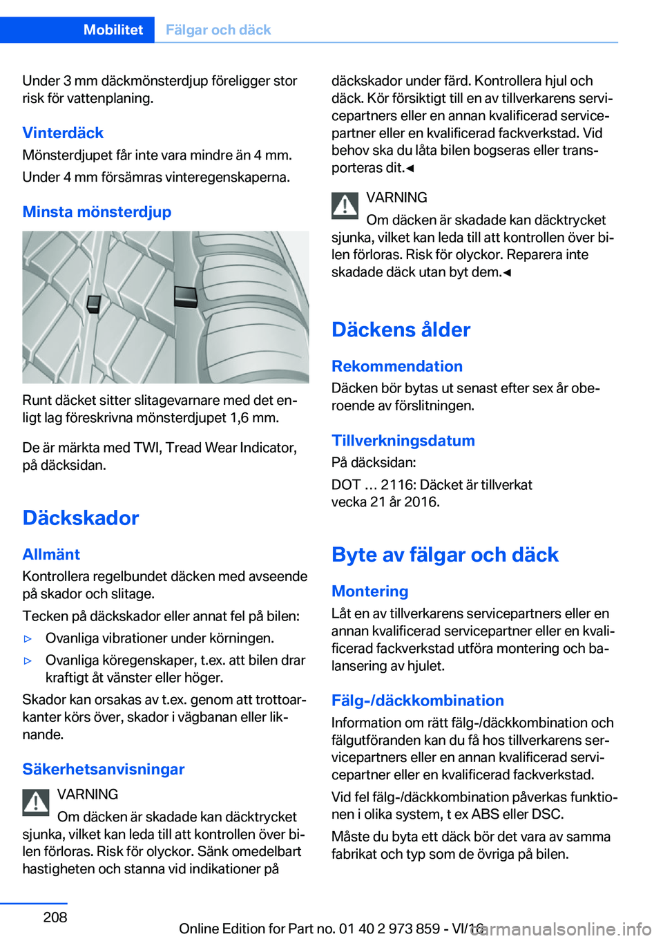 BMW 4 SERIES COUPE 2017  InstruktionsbÖcker (in Swedish) �U�n�d�e�r� �3� �m�m� �d�ä�c�k�m�