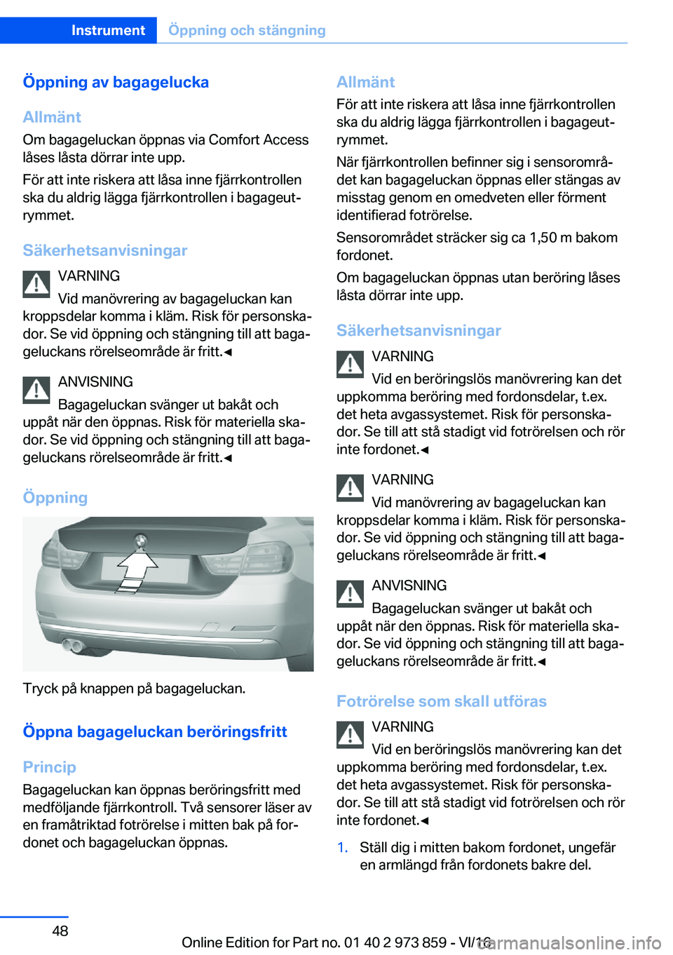 BMW 4 SERIES COUPE 2017  InstruktionsbÖcker (in Swedish) �