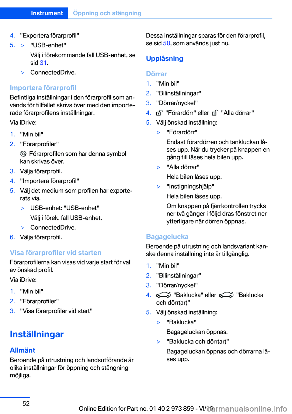 BMW 4 SERIES COUPE 2017  InstruktionsbÖcker (in Swedish) �4�.�"�E�x�p�o�r�t�e�r�a� �f�