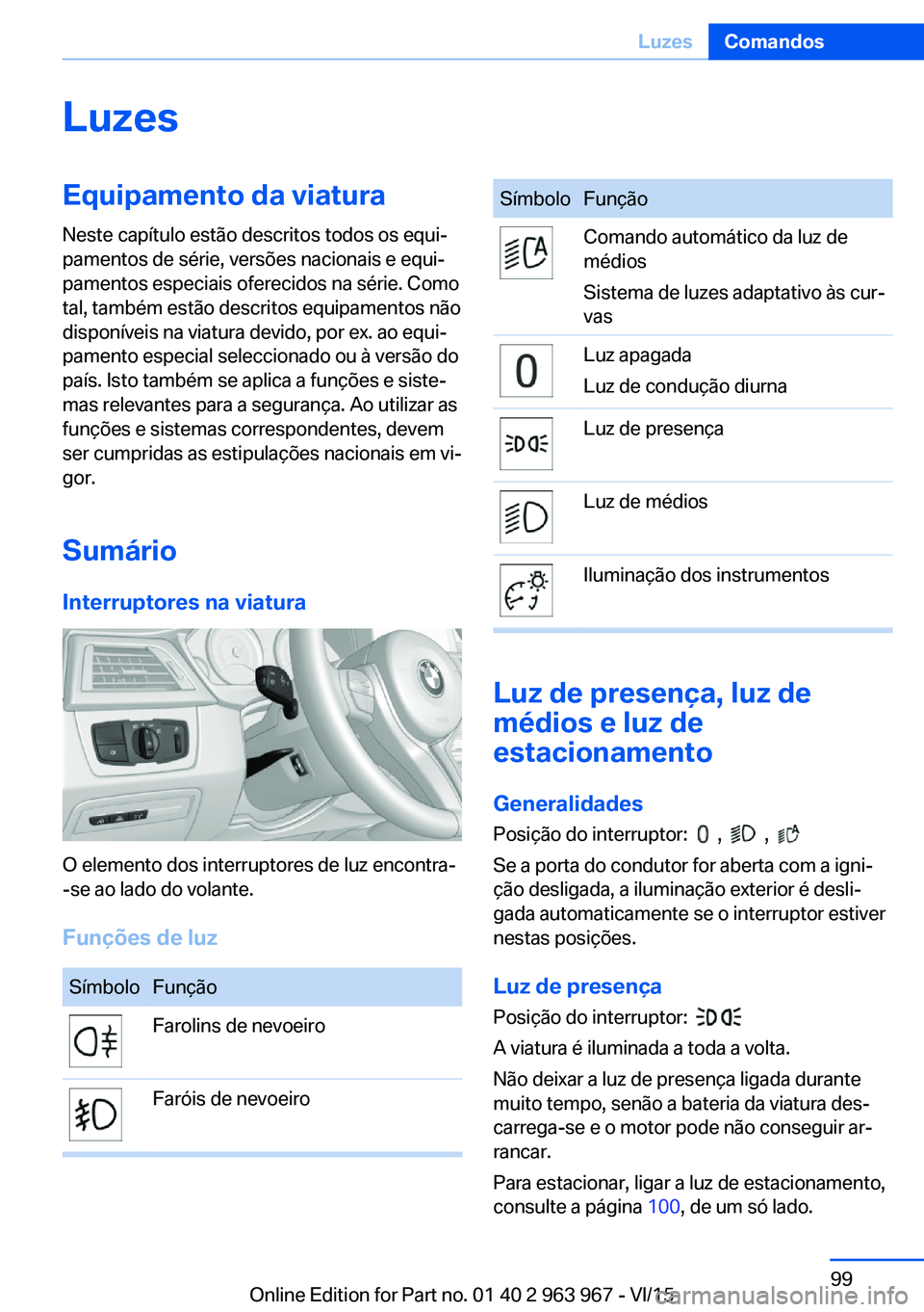 BMW 4 SERIES COUPE 2016 Manual do condutor (in Portuguese) LuzesEquipamento da viatura
Neste capítulo estão descritos todos os equi‐
pamentos de série, versões nacionais e equi‐
pamentos especiais oferecidos na série. Como
tal, também estão descrit BMW 4 SERIES COUPE 2016 Manual do condutor (in Portuguese) LuzesEquipamento da viatura
Neste capítulo estão descritos todos os equi‐
pamentos de série, versões nacionais e equi‐
pamentos especiais oferecidos na série. Como
tal, também estão descrit