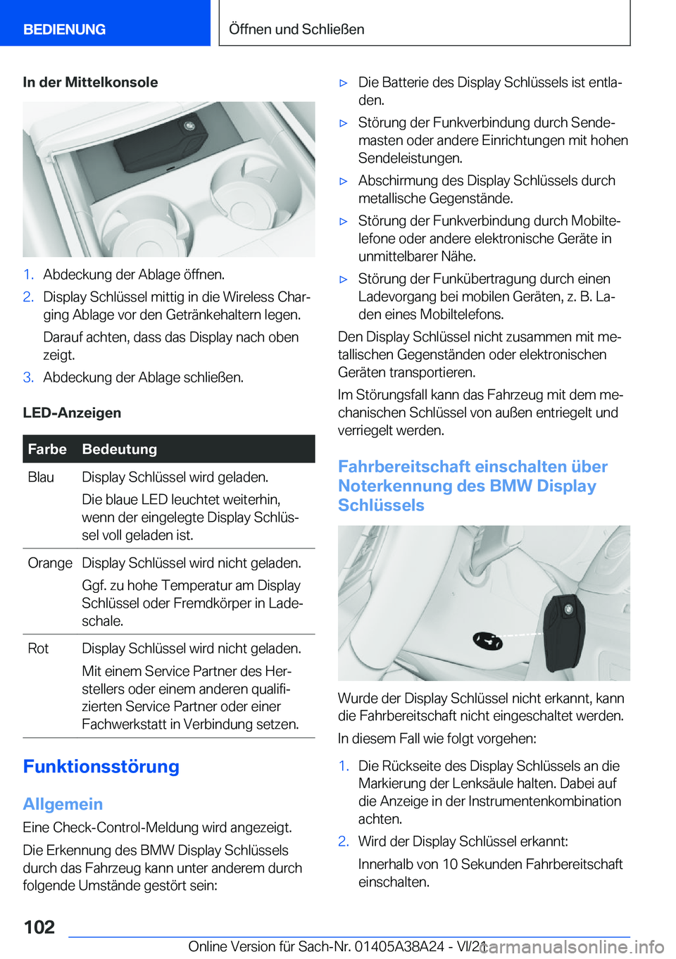 BMW 4 SERIES GRAN COUPE 2022  Betriebsanleitungen (in German) �I�n��d�e�r��M�i�t�t�e�l�k�o�n�s�o�l�e�1�.�A�b�d�e�c�k�u�n�g��d�e�r��A�b�l�a�g�e��