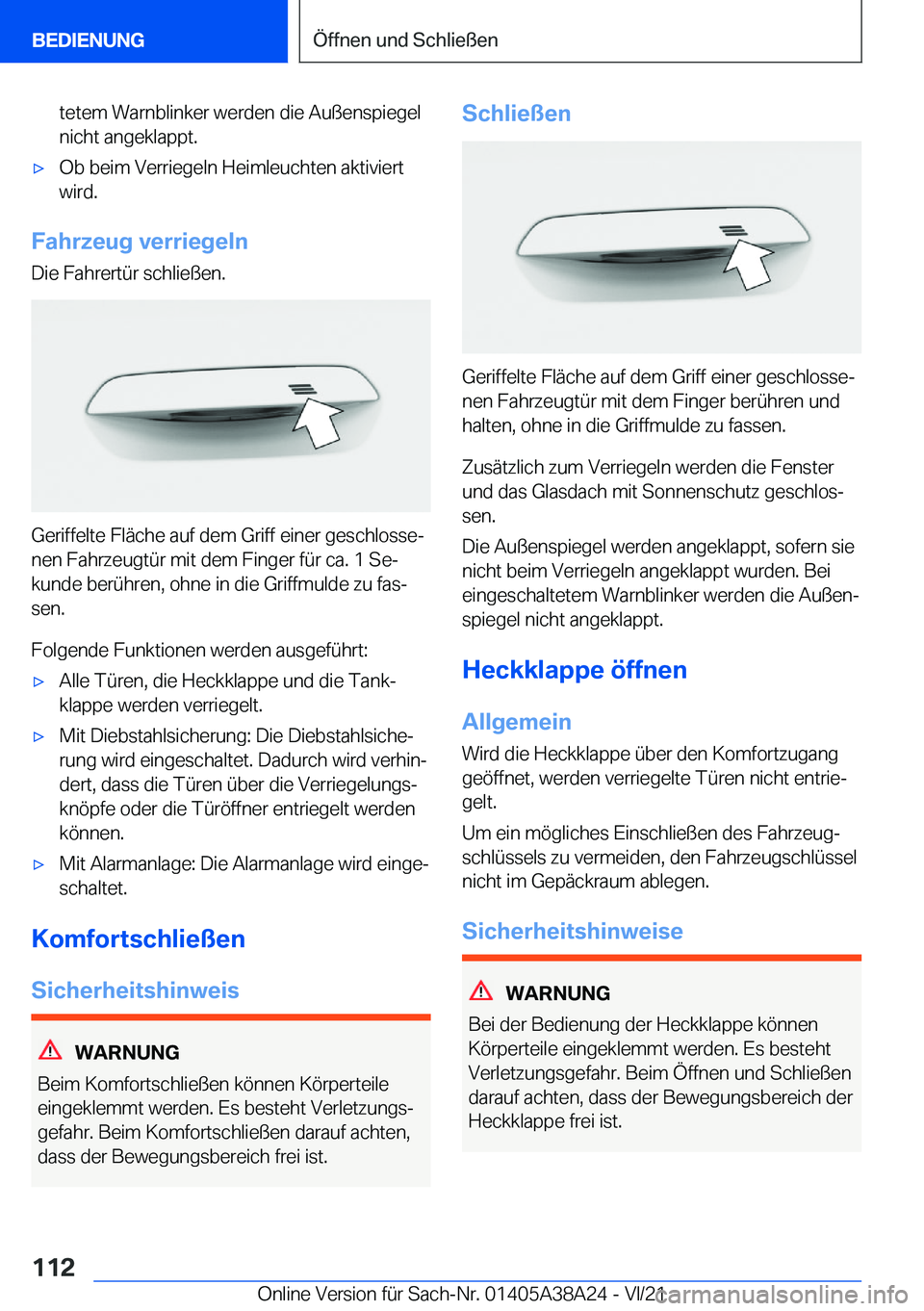 BMW 4 SERIES GRAN COUPE 2022  Betriebsanleitungen (in German) �t�e�t�e�m��W�a�r�n�b�l�i�n�k�e�r��w�e�r�d�e�n��d�i�e��A�u�