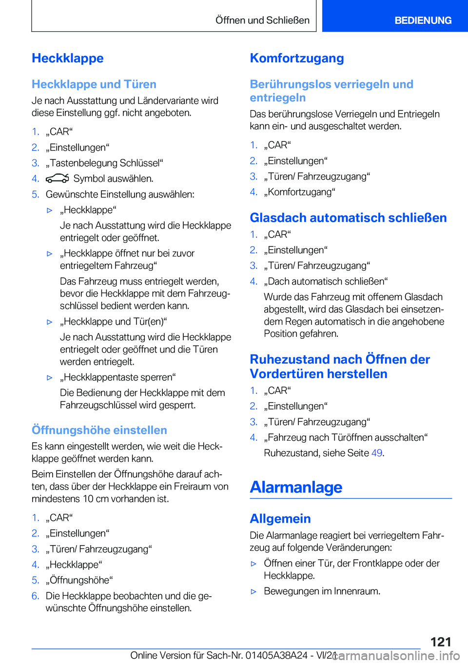 BMW 4 SERIES GRAN COUPE 2022  Betriebsanleitungen (in German) �H�e�c�k�k�l�a�p�p�e
�H�e�c�k�k�l�a�p�p�e��u�n�d��T�