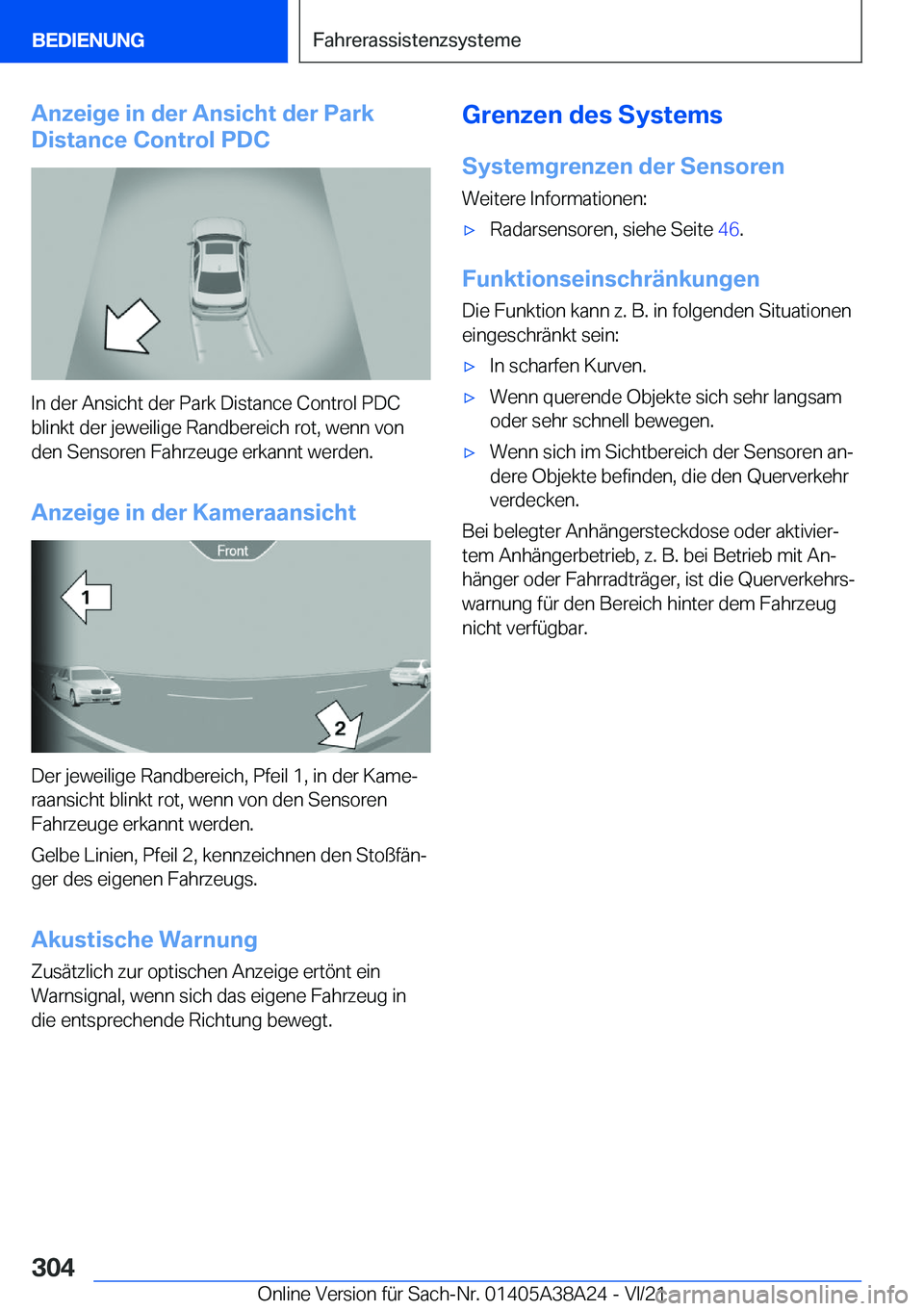 BMW 4 SERIES GRAN COUPE 2022  Betriebsanleitungen (in German) �A�n�z�e�i�g�e��i�n��d�e�r��A�n�s�i�c�h�t��d�e�r��P�a�r�k
�D�i�s�t�a�n�c�e��C�o�n�t�r�o�l��P�D�C
�I�n��d�e�r��A�n�s�i�c�h�t��d�e�r��P�a�r�k��D�i�s�t�a�n�c�e��C�o�n�t�r�o�l��P�D�C
�b�l�i�