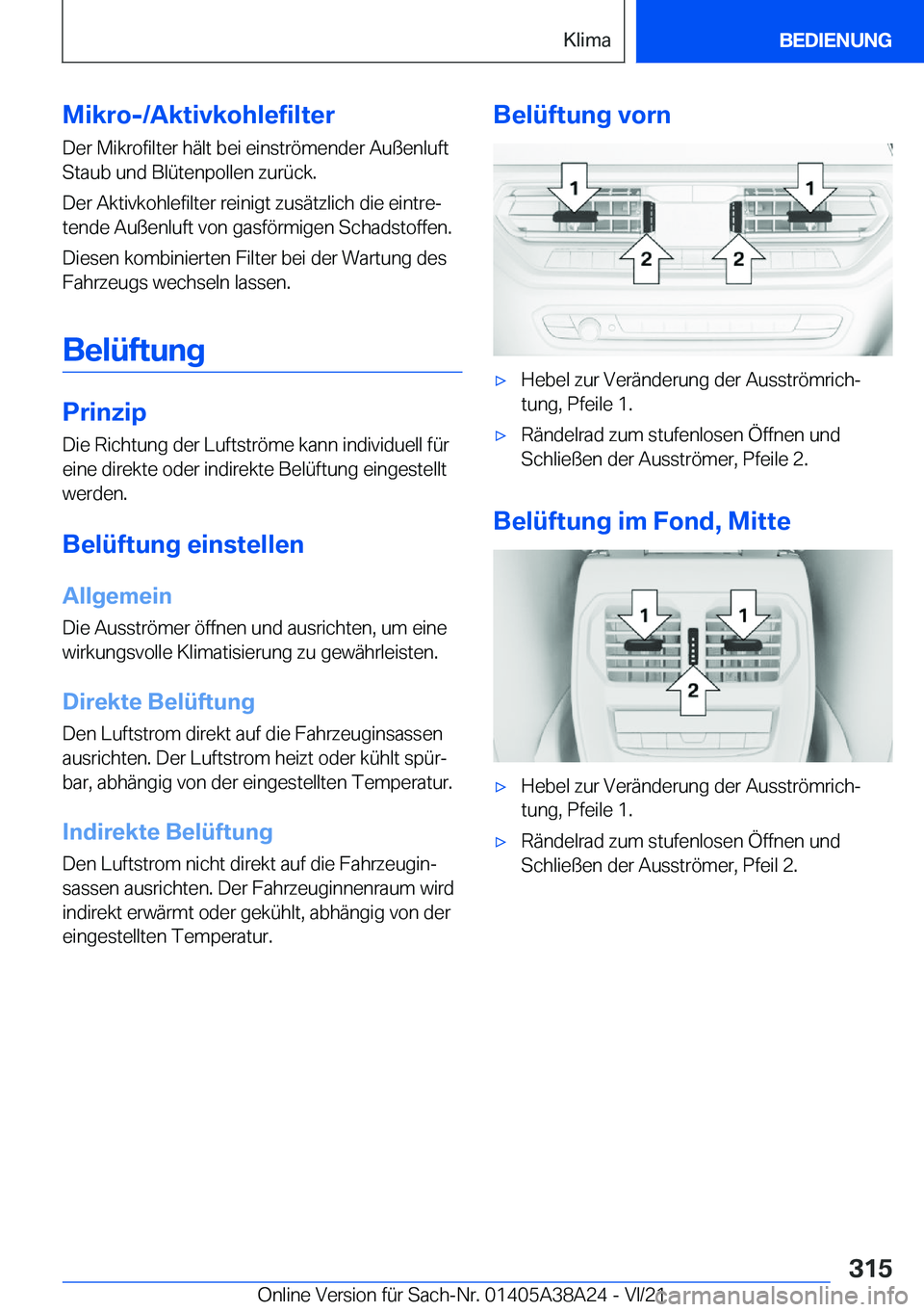 BMW 4 SERIES GRAN COUPE 2022  Betriebsanleitungen (in German) �M�i�k�r�o�-�/�A�k�t�i�v�k�o�h�l�e�f�i�l�t�e�r�D�e�r��M�i�k�r�o�f�i�l�t�e�r��h�