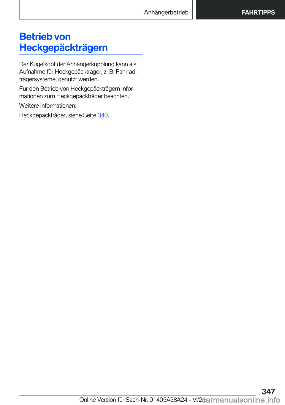 BMW 4 SERIES GRAN COUPE 2022  Betriebsanleitungen (in German) �B�e�t�r�i�e�b��v�o�n�H�e�c�k�g�e�p�
