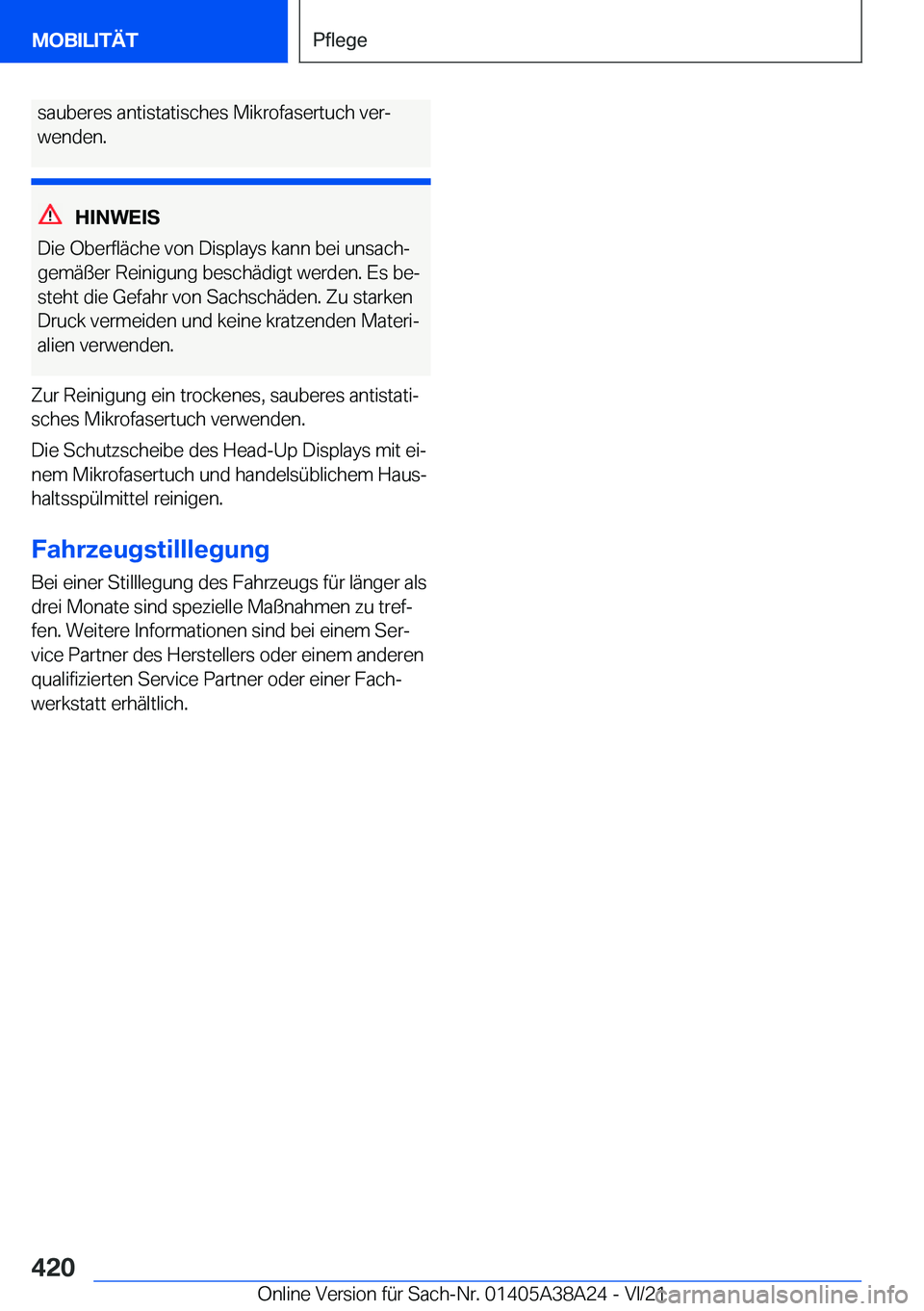 BMW 4 SERIES GRAN COUPE 2022  Betriebsanleitungen (in German) �s�a�u�b�e�r�e�s��a�n�t�i�s�t�a�t�i�s�c�h�e�s��M�i�k�r�o�f�a�s�e�r�t�u�c�h��v�e�rj�w�e�n�d�e�n�.
�H�I�N�W�E�I�S
�D�i�e��O�b�e�r�f�l�