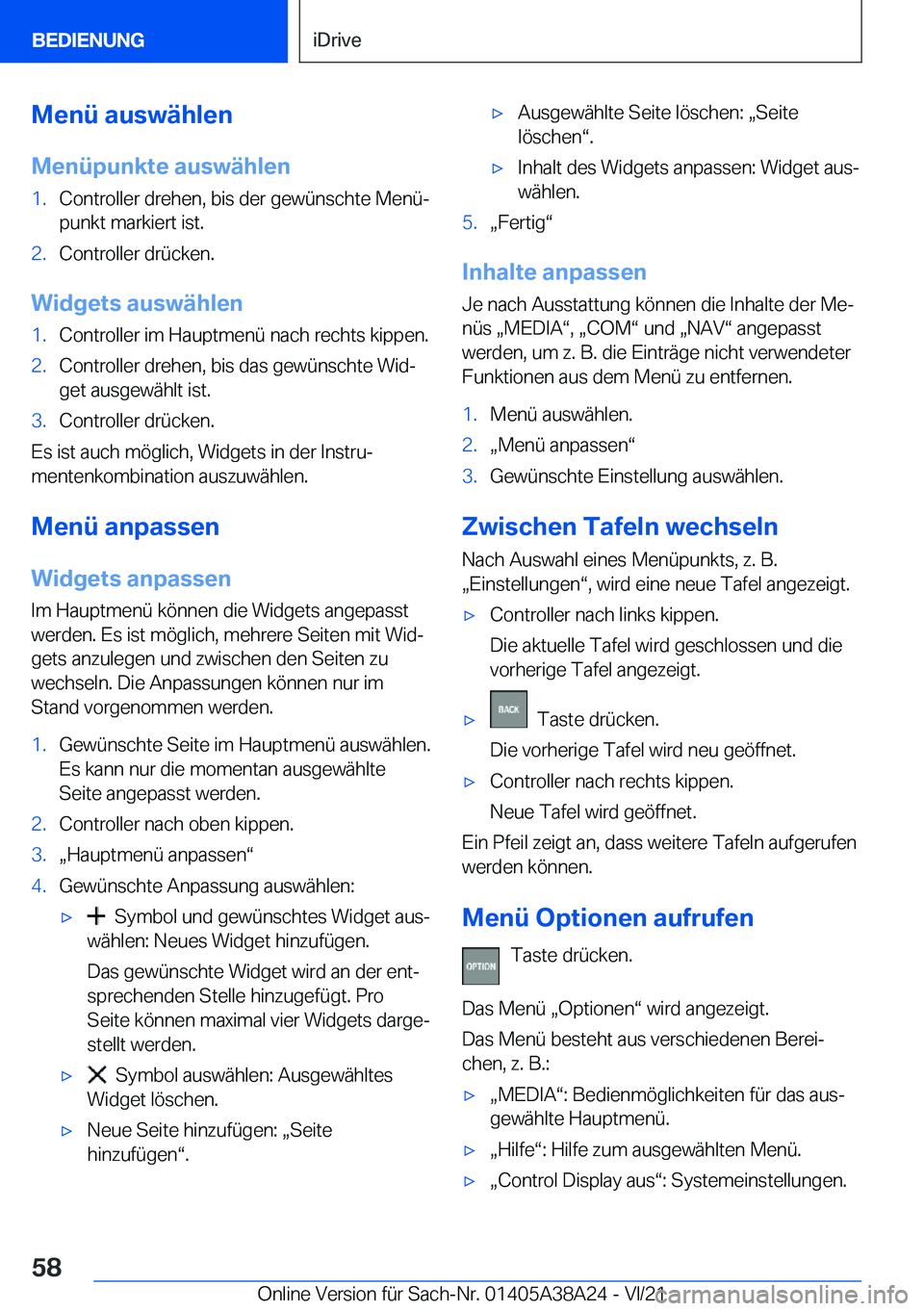 BMW 4 SERIES GRAN COUPE 2022  Betriebsanleitungen (in German) �M�e�n�