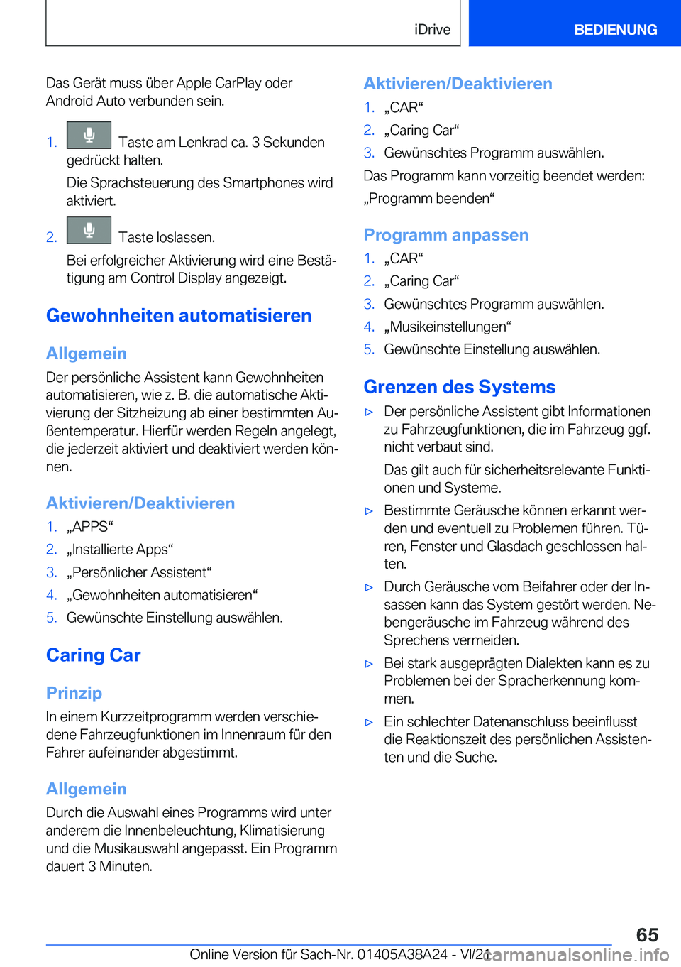 BMW 4 SERIES GRAN COUPE 2022  Betriebsanleitungen (in German) �D�a�s��G�e�r�