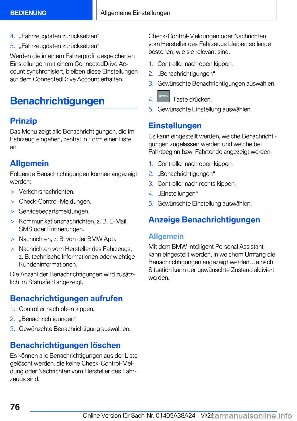 BMW 4 SERIES GRAN COUPE 2022  Betriebsanleitungen (in German) �4�.x�F�a�h�r�z�e�u�g�d�a�t�e�n��z�u�r�