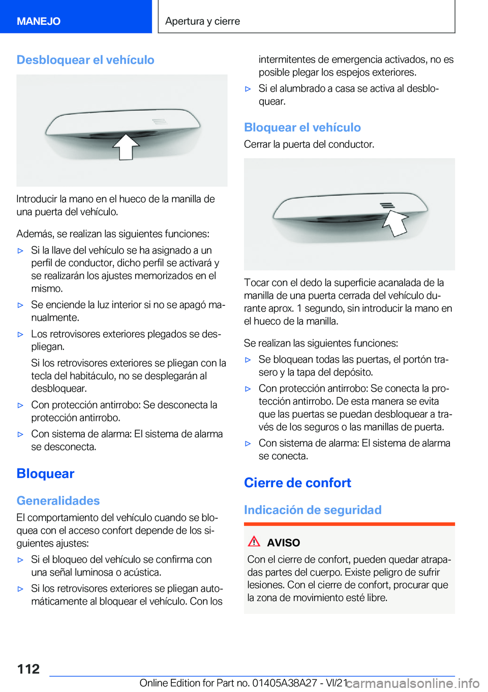 BMW 4 SERIES GRAN COUPE 2022  Manuales de Empleo (in Spanish) �D�e�s�b�l�o�q�u�e�a�r��e�l��v�e�h�