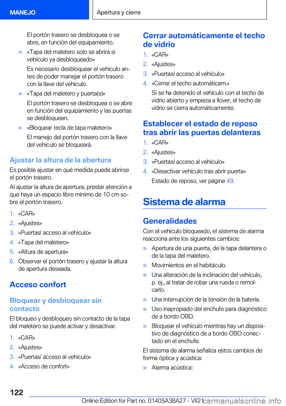 BMW 4 SERIES GRAN COUPE 2022  Manuales de Empleo (in Spanish) �E�l��p�o�r�t�