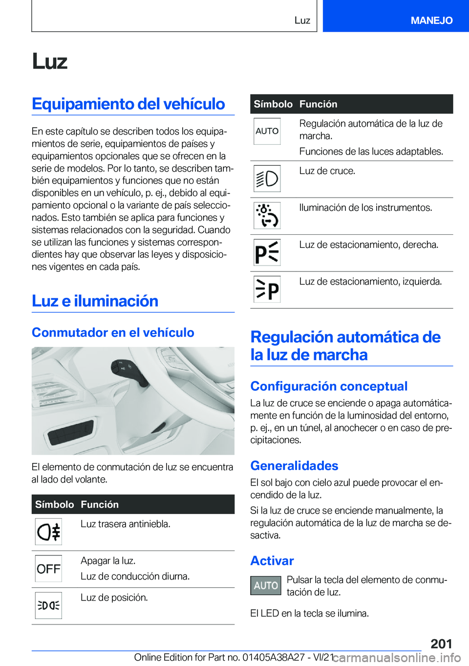 BMW 4 SERIES GRAN COUPE 2022  Manuales de Empleo (in Spanish) �L�u�z�E�q�u�i�p�a�m�i�e�n�t�o��d�e�l��v�e�h�