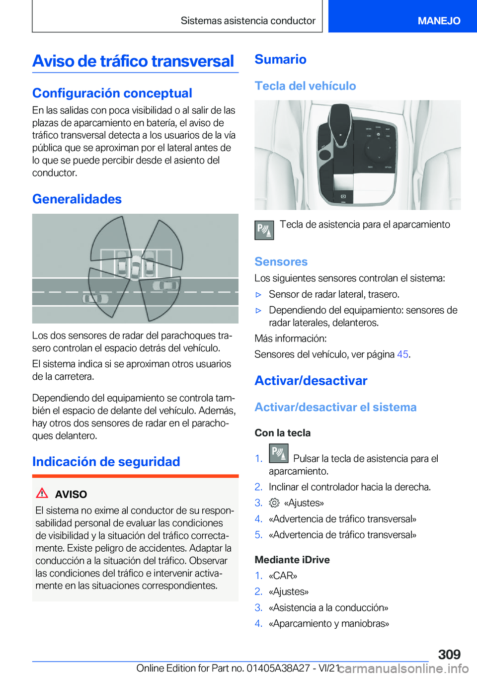 BMW 4 SERIES GRAN COUPE 2022  Manuales de Empleo (in Spanish) �A�v�i�s�o��d�e��t�r�
