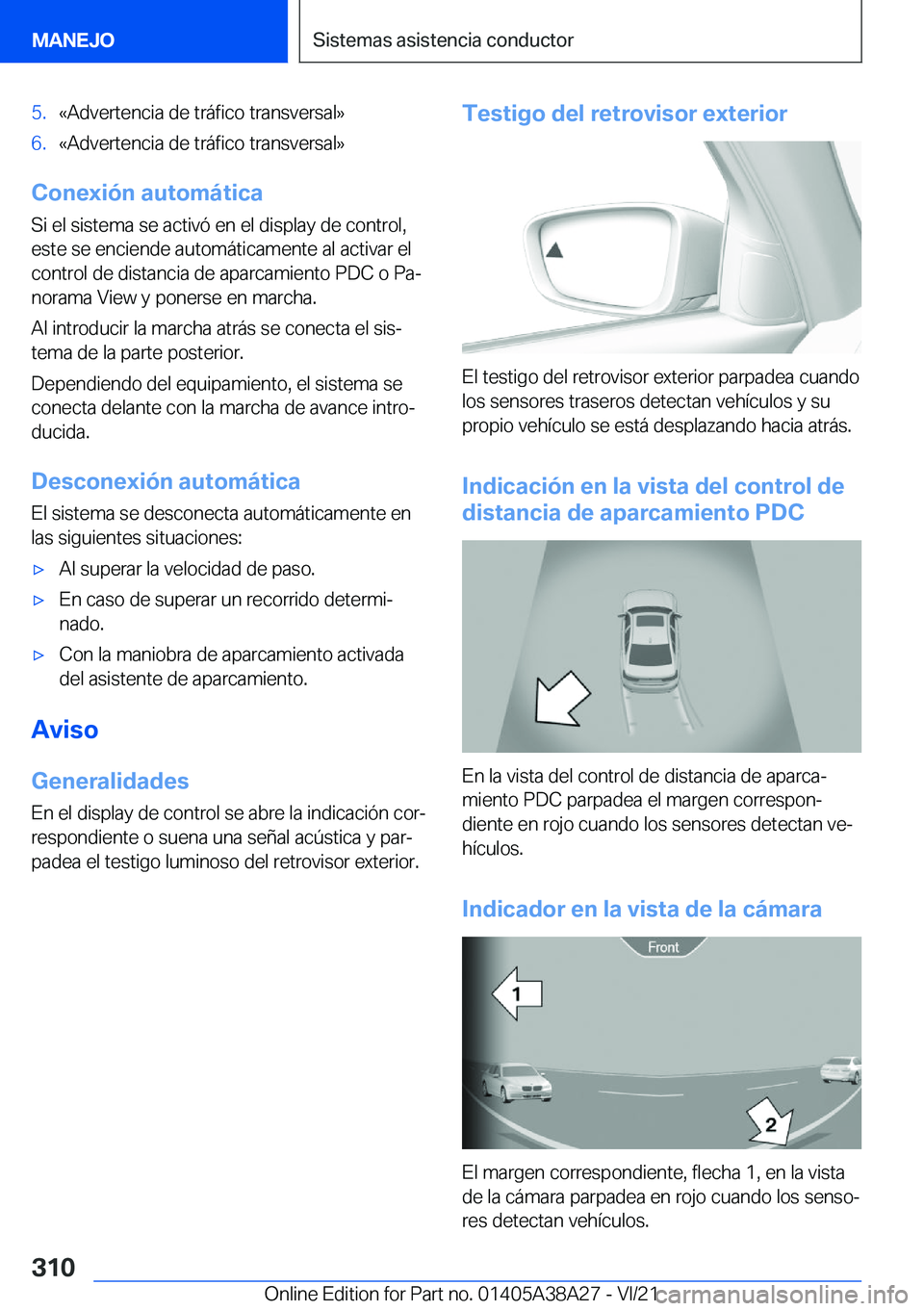 BMW 4 SERIES GRAN COUPE 2022  Manuales de Empleo (in Spanish) �5�.�«�A�d�v�e�r�t�e�n�c�i�a��d�e��t�r�