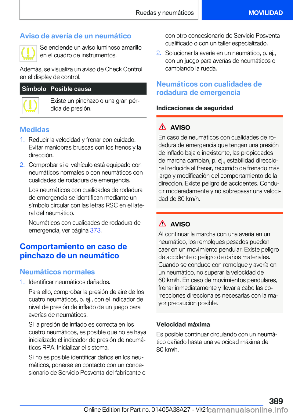 BMW 4 SERIES GRAN COUPE 2022  Manuales de Empleo (in Spanish) �A�v�i�s�o��d�e��a�v�e�r�