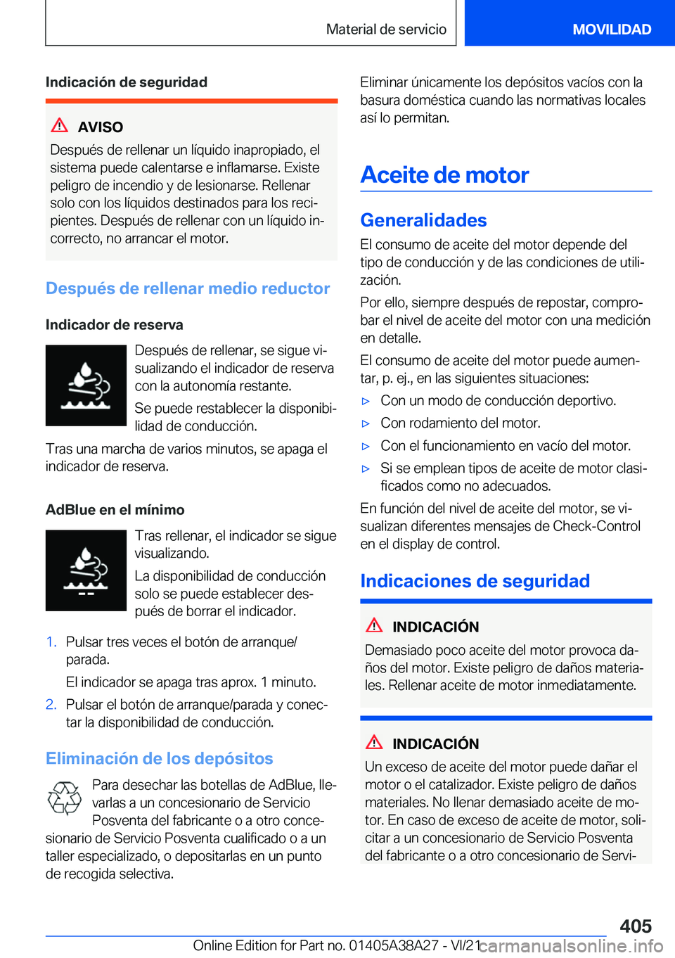BMW 4 SERIES GRAN COUPE 2022  Manuales de Empleo (in Spanish) �I�n�d�i�c�a�c�i�