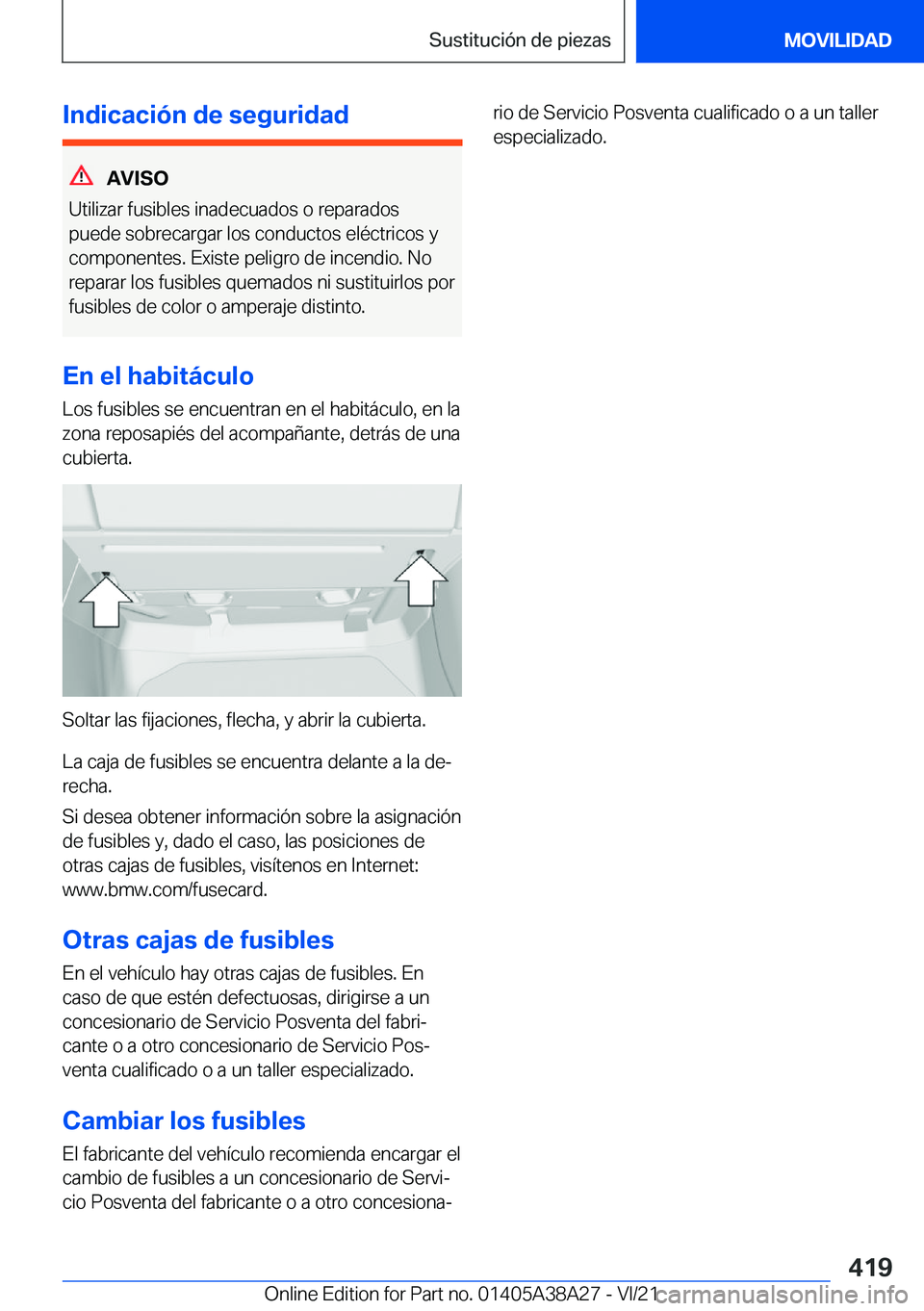 BMW 4 SERIES GRAN COUPE 2022  Manuales de Empleo (in Spanish) �I�n�d�i�c�a�c�i�