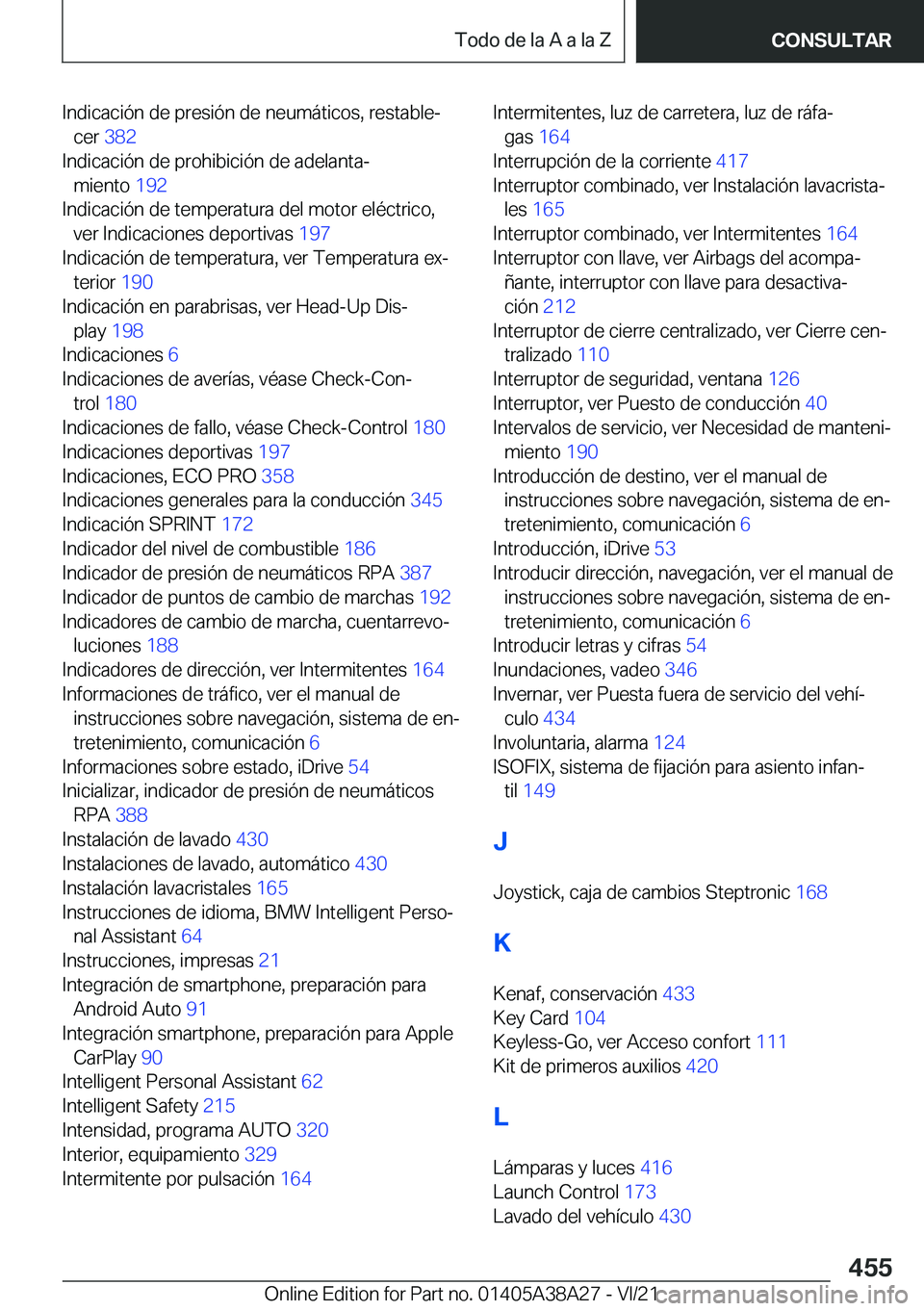 BMW 4 SERIES GRAN COUPE 2022  Manuales de Empleo (in Spanish) �I�n�d�i�c�a�c�i�