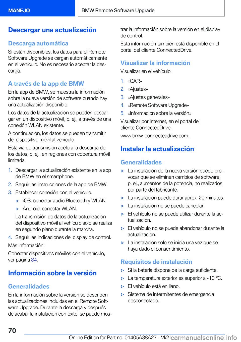 BMW 4 SERIES GRAN COUPE 2022  Manuales de Empleo (in Spanish) �D�e�s�c�a�r�g�a�r��u�n�a��a�c�t�u�a�l�i�z�a�c�i�