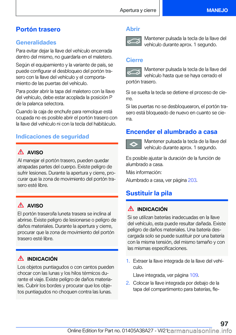 BMW 4 SERIES GRAN COUPE 2022  Manuales de Empleo (in Spanish) �P�o�r�t�