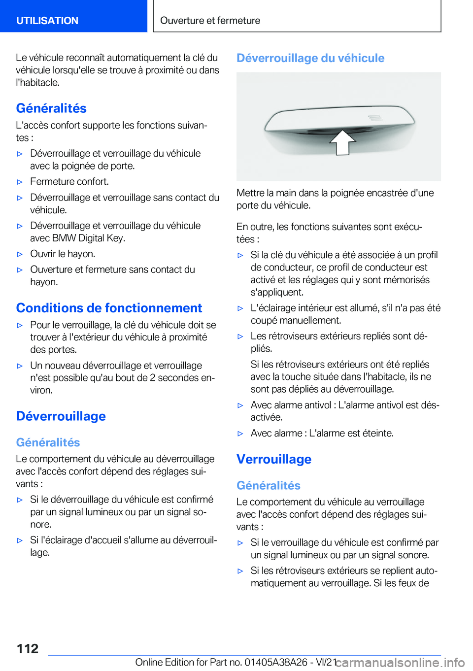BMW 4 SERIES GRAN COUPE 2022  Notices Demploi (in French) �L�e��v�é�h�i�c�u�l�e��r�e�c�o�n�n�a�