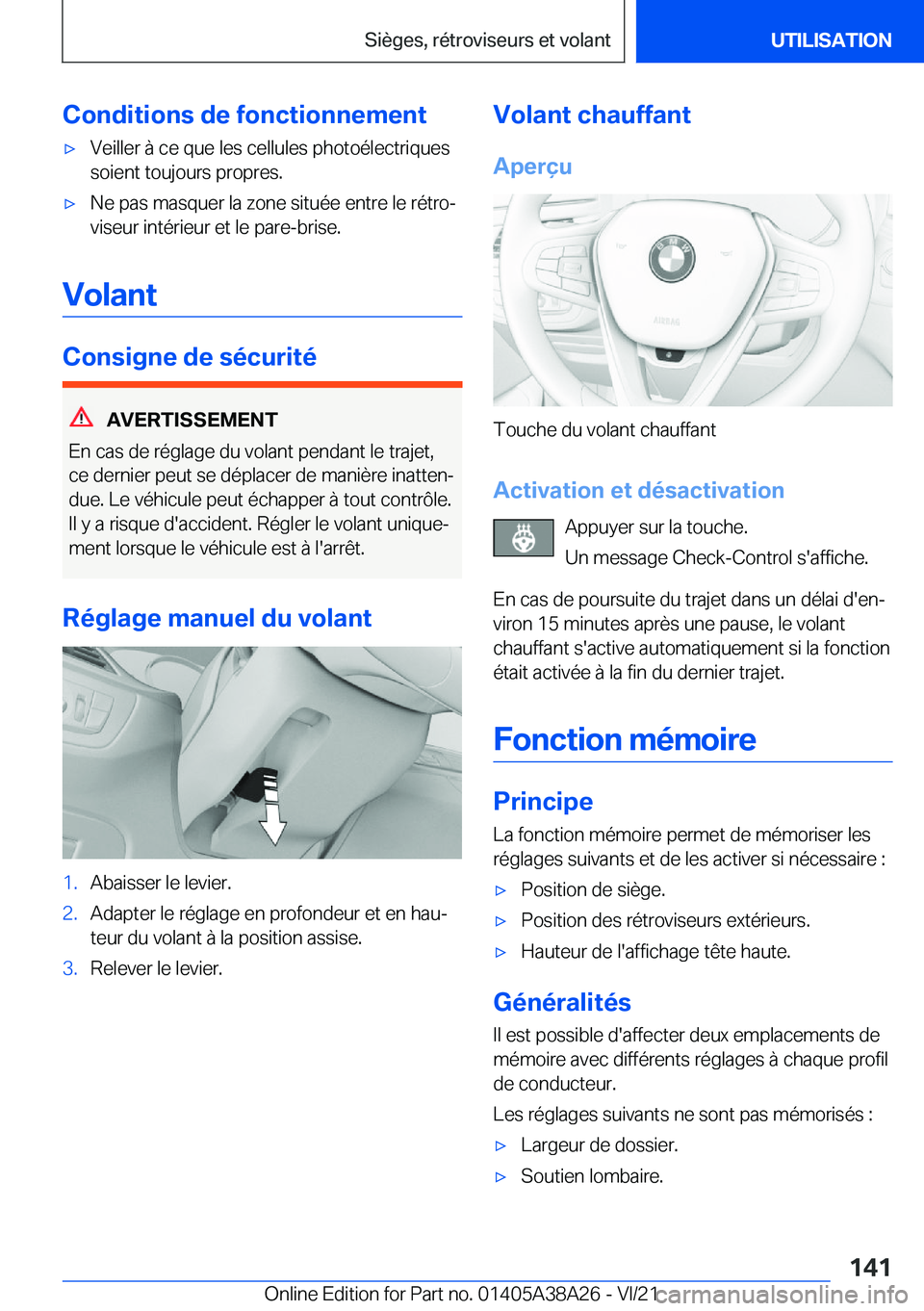 BMW 4 SERIES GRAN COUPE 2022  Notices Demploi (in French) �C�o�n�d�i�t�i�o�n�s��d�e��f�o�n�c�t�i�o�n�n�e�m�e�n�t'x�V�e�i�l�l�e�r��