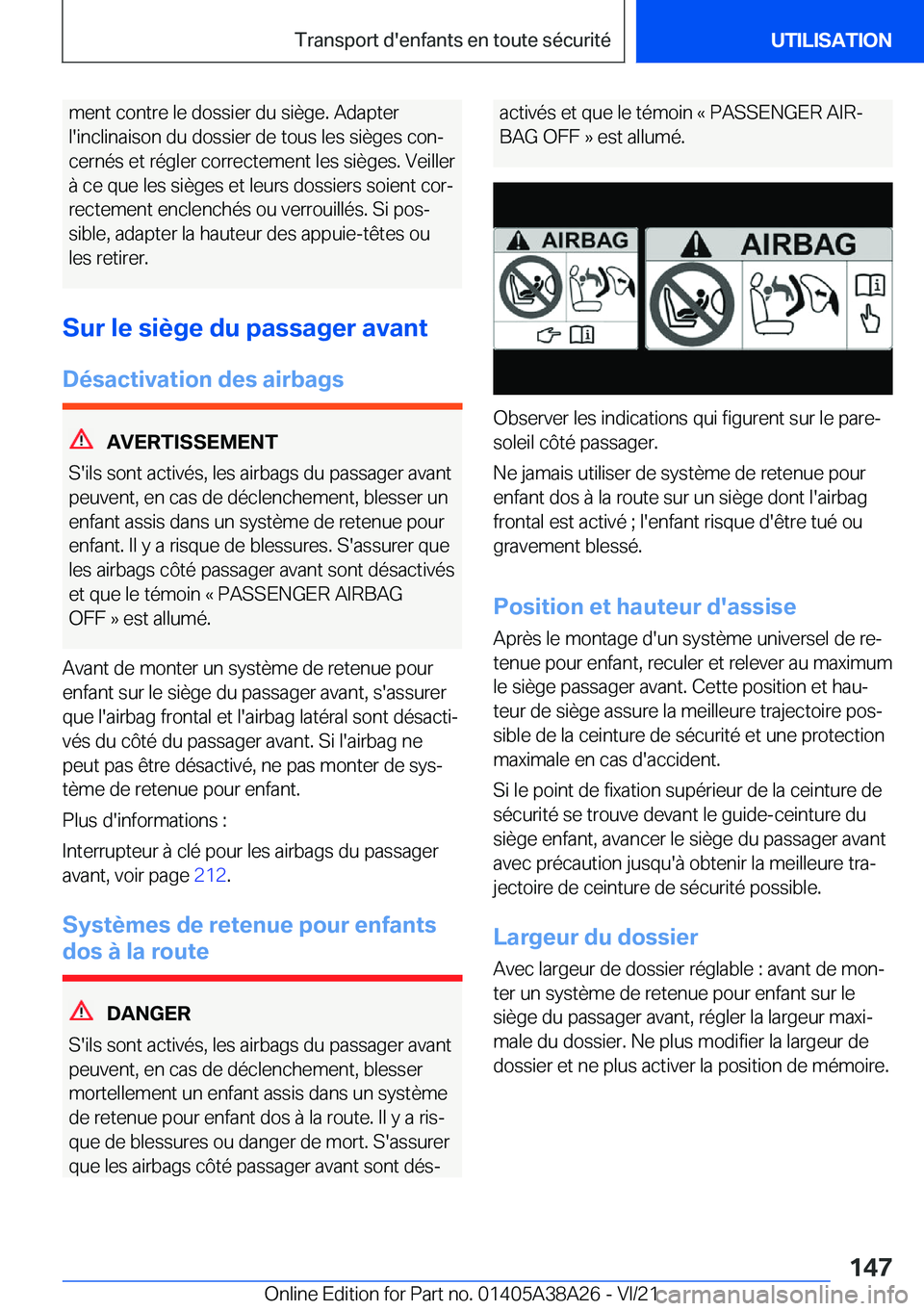 BMW 4 SERIES GRAN COUPE 2022  Notices Demploi (in French) �m�e�n�t��c�o�n�t�r�e��l�e��d�o�s�s�i�e�r��d�u��s�i�è�g�e�.��A�d�a�p�t�e�r�l�'�i�n�c�l�i�n�a�i�s�o�n��d�u��d�o�s�s�i�e�r��d�e��t�o�u�s��l�e�s��s�i�è�g�e�s��c�o�nj �c�e�r�n�é�s��e