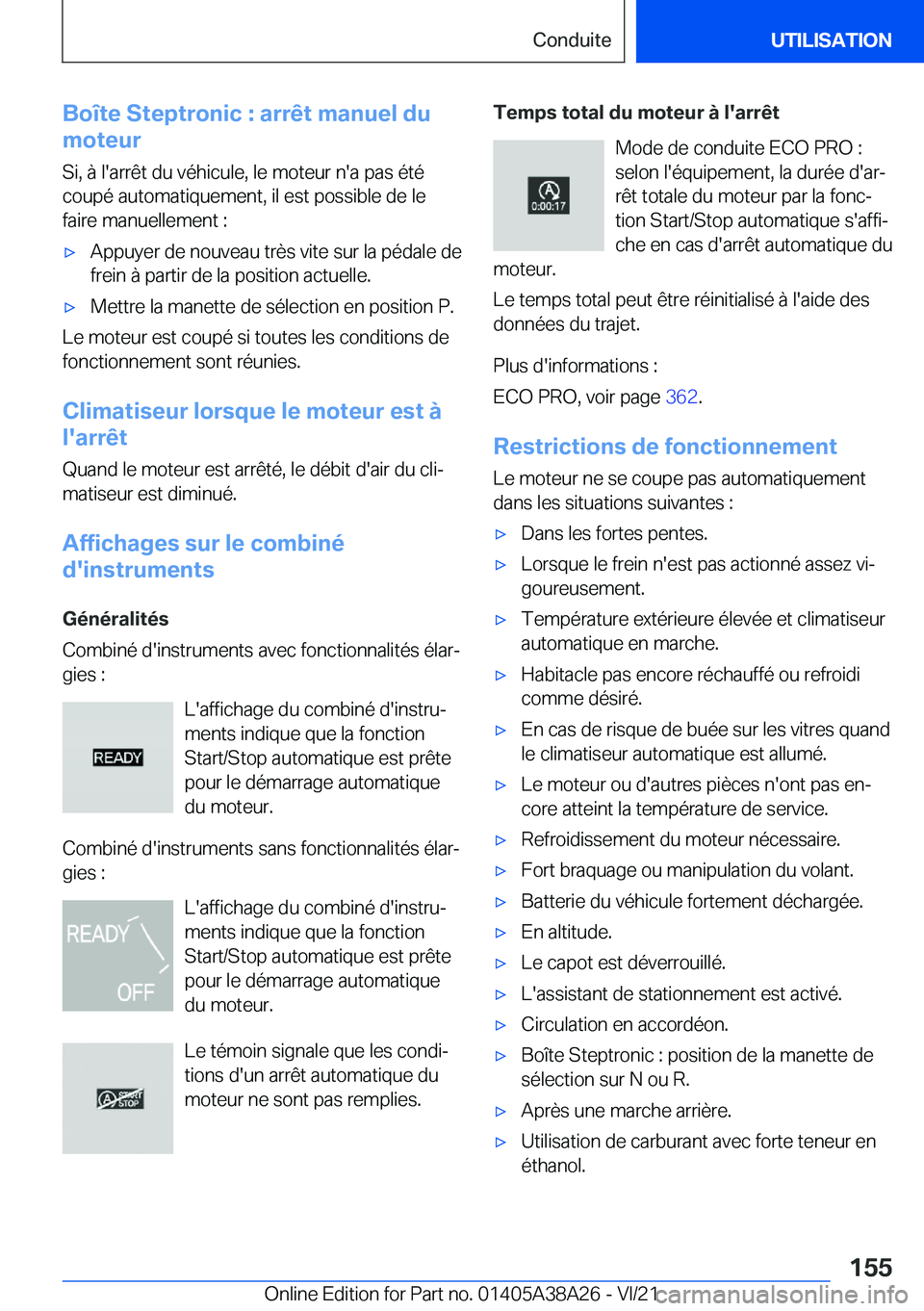 BMW 4 SERIES GRAN COUPE 2022  Notices Demploi (in French) �B�o�