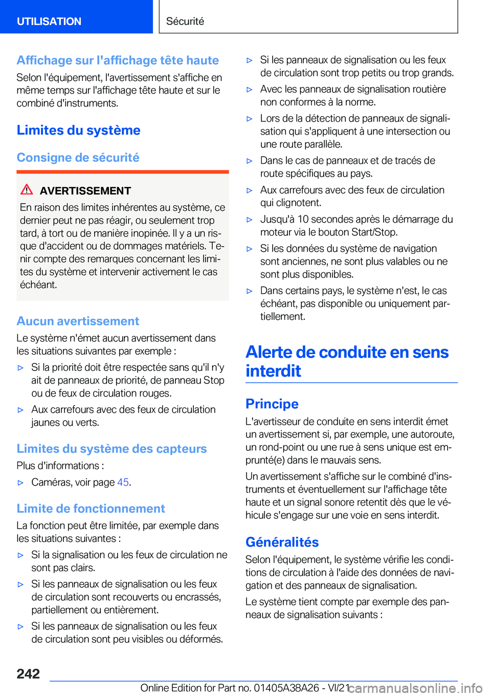 BMW 4 SERIES GRAN COUPE 2022  Notices Demploi (in French) �A�f�f�i�c�h�a�g�e��s�u�r��l�'�a�f�f�i�c�h�a�g�e��t�ê�t�e��h�a�u�t�e
�S�e�l�o�n��l�'�é�q�u�i�p�e�m�e�n�t�,��l�'�a�v�e�r�t�i�s�s�e�m�e�n�t��s�'�a�f�f�i�c�h�e��e�n
�m�ê�m�e��