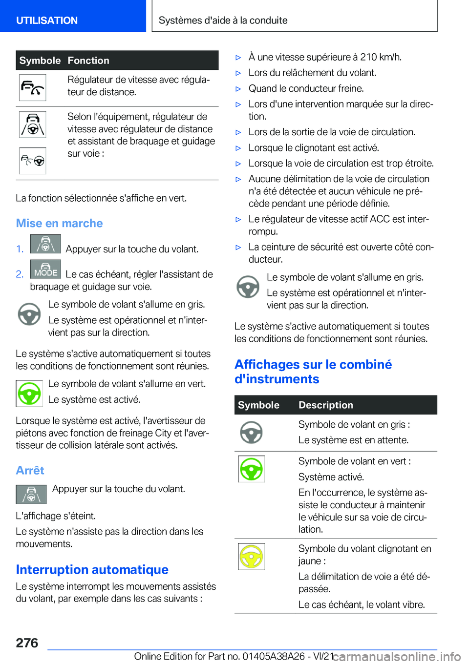 BMW 4 SERIES GRAN COUPE 2022  Notices Demploi (in French) �S�y�m�b�o�l�e�F�o�n�c�t�i�o�n�R�é�g�u�l�a�t�e�u�r��d�e��v�i�t�e�s�s�e��a�v�e�c��r�é�g�u�l�aj
�t�e�u�r��d�e��d�i�s�t�a�n�c�e�.�S�e�l�o�n��l�'�é�q�u�i�p�e�m�e�n�t�,��r�é�g�u�l�a�t�e�u�