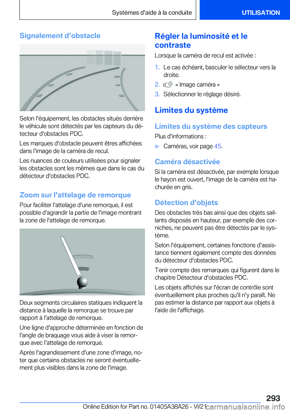 BMW 4 SERIES GRAN COUPE 2022  Notices Demploi (in French) �S�i�g�n�a�l�e�m�e�n�t��d�'�o�b�s�t�a�c�l�e
�S�e�l�o�n��l�'�é�q�u�i�p�e�m�e�n�t�,��l�e�s��o�b�s�t�a�c�l�e�s��s�i�t�u�é�s��d�e�r�r�i�è�r�e
�l�e��v�é�h�i�c�u�l�e��s�o�n�t��d�é�t�e�