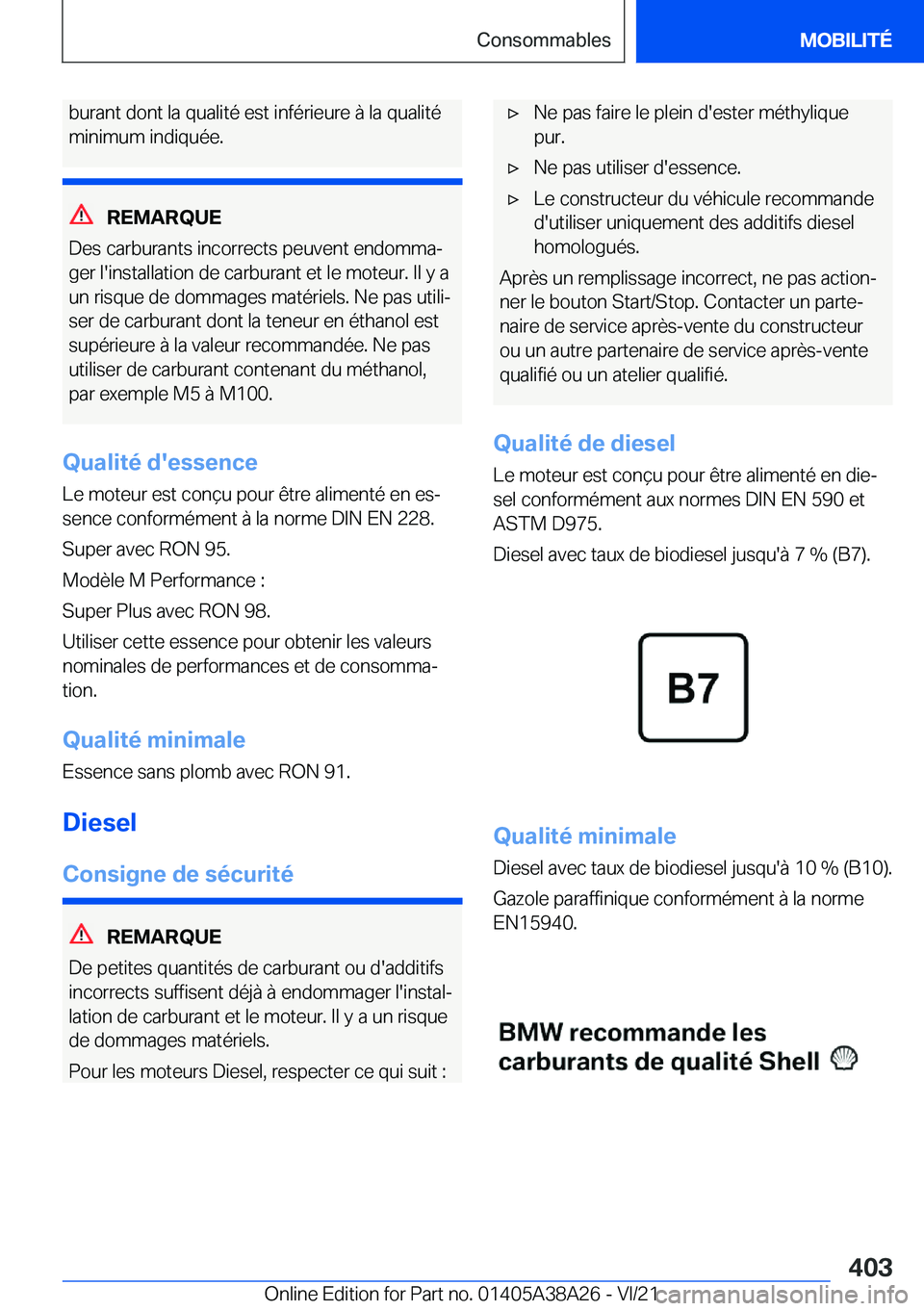 BMW 4 SERIES GRAN COUPE 2022  Notices Demploi (in French) �b�u�r�a�n�t��d�o�n�t��l�a��q�u�a�l�i�t�é��e�s�t��i�n�f�é�r�i�e�u�r�e��