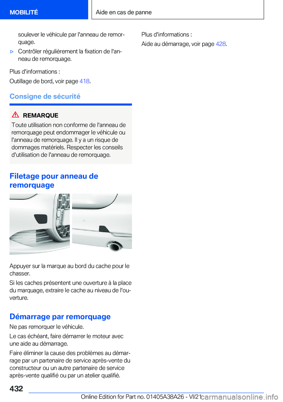 BMW 4 SERIES GRAN COUPE 2022  Notices Demploi (in French) �s�o�u�l�e�v�e�r��l�e��v�é�h�i�c�u�l�e��p�a�r��l�'�a�n�n�e�a�u��d�e��r�e�m�o�rj
�q�u�a�g�e�.'x�C�o�n�t�r�
