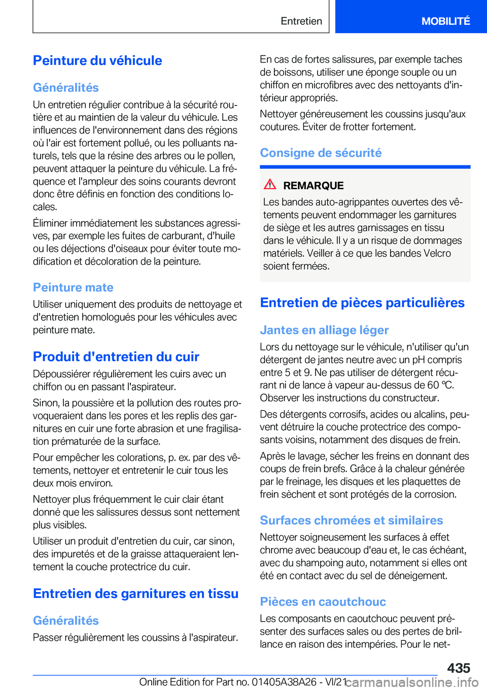BMW 4 SERIES GRAN COUPE 2022  Notices Demploi (in French) �P�e�i�n�t�u�r�e��d�u��v�é�h�i�c�u�l�e�G�é�n�é�r�a�l�i�t�é�s
�U�n��e�n�t�r�e�t�i�e�n��r�é�g�u�l�i�e�r��c�o�n�t�r�i�b�u�e��
