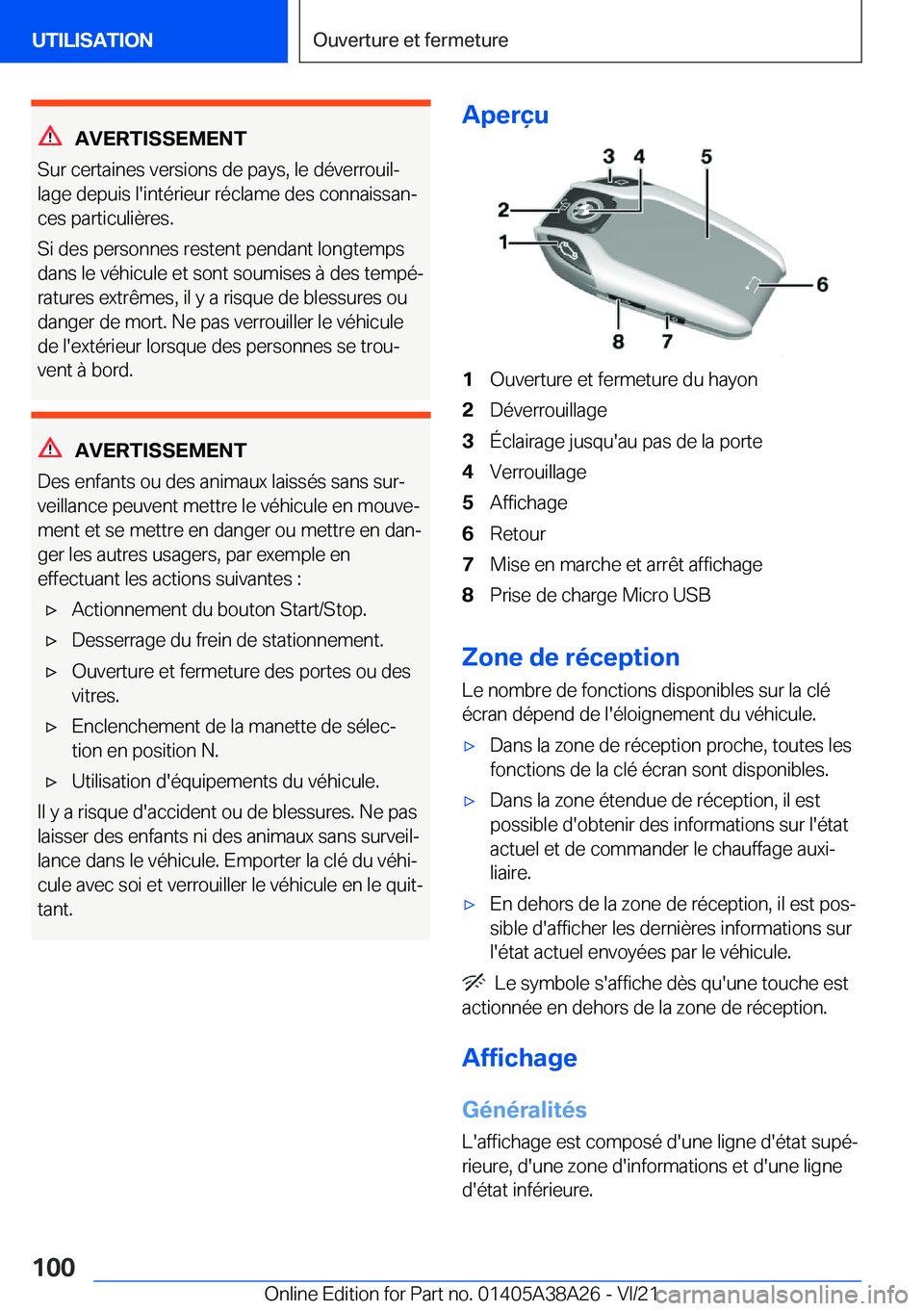 BMW 4 SERIES GRAN COUPE 2022  Notices Demploi (in French) �A�V�E�R�T�I�S�S�E�M�E�N�T
�S�u�r��c�e�r�t�a�i�n�e�s��v�e�r�s�i�o�n�s��d�e��p�a�y�s�,��l�e��d�é�v�e�r�r�o�u�i�lj �l�a�g�e��d�e�p�u�i�s��l�'�i�n�t�é�r�i�e�u�r��r�é�c�l�a�m�e��d�e�s��