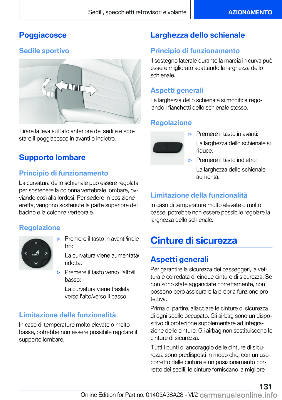 BMW 4 SERIES GRAN COUPE 2022  Libretti Di Uso E manutenzione (in Italian) �P�o�g�g�i�a�c�o�s�c�e
�S�e�d�i�l�e��s�p�o�r�t�i�v�o
�T�i�r�a�r�e��l�a��l�e�v�a��s�u�l��l�a�t�o��a�n�t�e�r�i�o�r�e��d�e�l��s�e�d�i�l�e��e��s�p�oª
�s�t�a�r�e��i�l��p�o�g�g�i�a�c�o�s�c�e�