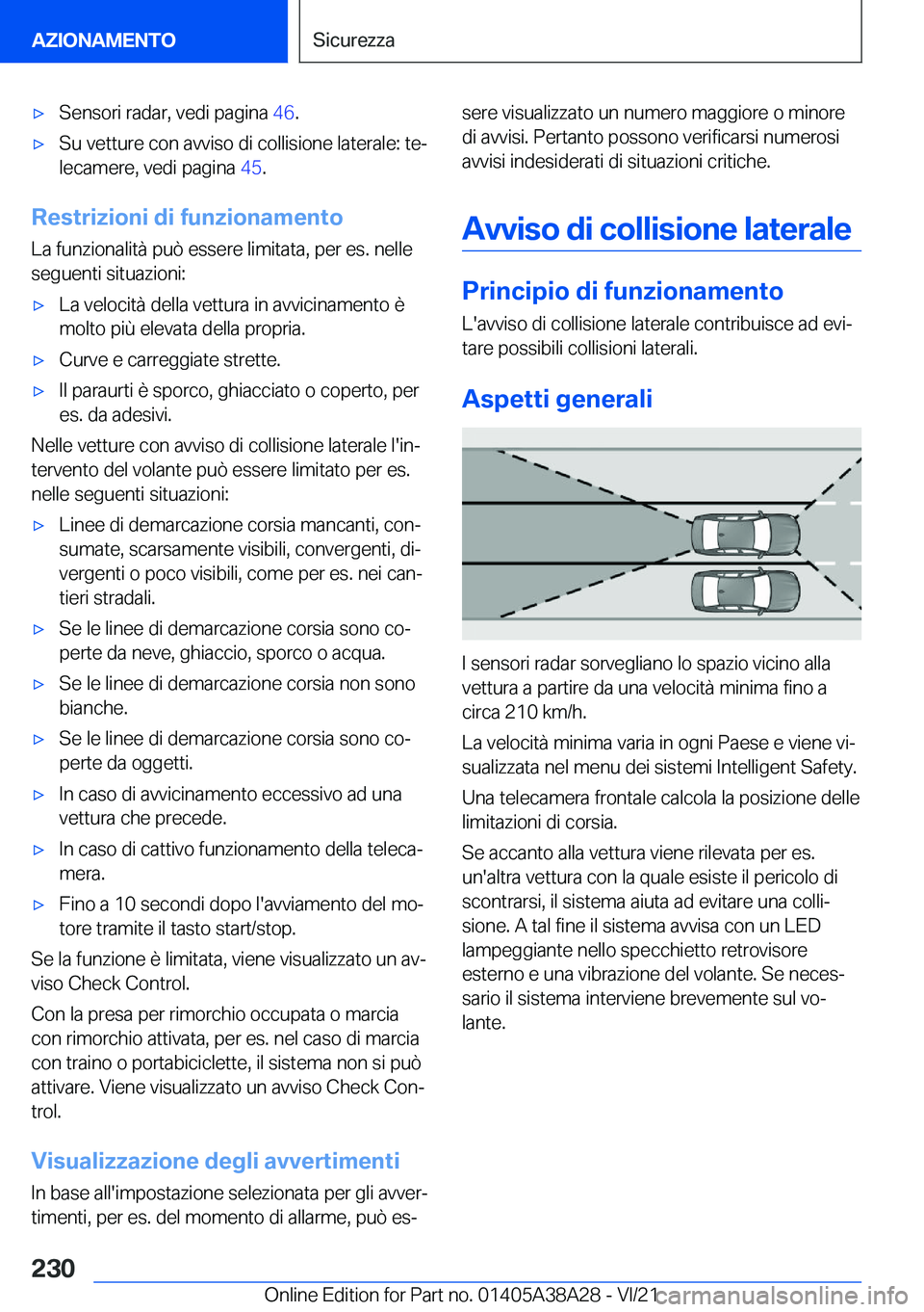 BMW 4 SERIES GRAN COUPE 2022  Libretti Di Uso E manutenzione (in Italian) 'x�S�e�n�s�o�r�i��r�a�d�a�r�,��v�e�d�i��p�a�g�i�n�a��4�6�.'x�S�u��v�e�t�t�u�r�e��c�o�n��a�v�v�i�s�o��d�i��c�o�l�l�i�s�i�o�n�e��l�a�t�e�r�a�l�e�:��t�eª
�l�e�c�a�m�e�r�e�,��v�e�d�i