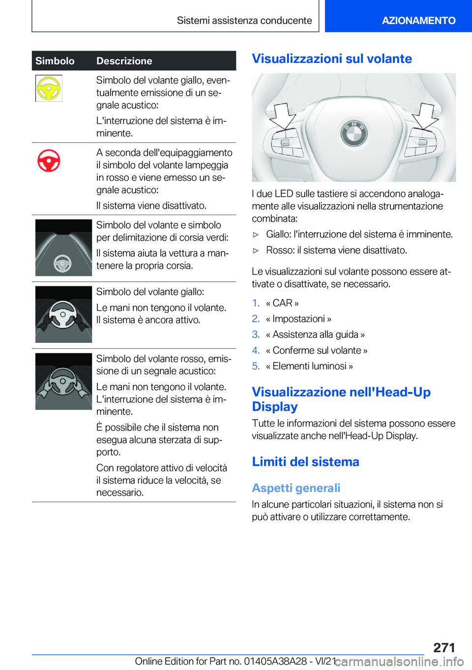 BMW 4 SERIES GRAN COUPE 2022  Libretti Di Uso E manutenzione (in Italian) �S�i�m�b�o�l�o�D�e�s�c�r�i�z�i�o�n�e�S�i�m�b�o�l�o��d�e�l��v�o�l�a�n�t�e��g�i�a�l�l�o�,��e�v�e�nª
�t�u�a�l�m�e�n�t�e��e�m�i�s�s�i�o�n�e��d�i��u�n��s�eª
�g�n�a�l�e��a�c�u�s�t�i�c�o�:
�L�&#
