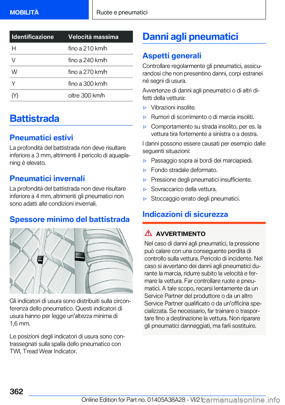 BMW 4 SERIES GRAN COUPE 2022  Libretti Di Uso E manutenzione (in Italian) �I�d�e�n�t�i�f�i�c�a�z�i�o�n�e�V�e�l�o�c�i�t�