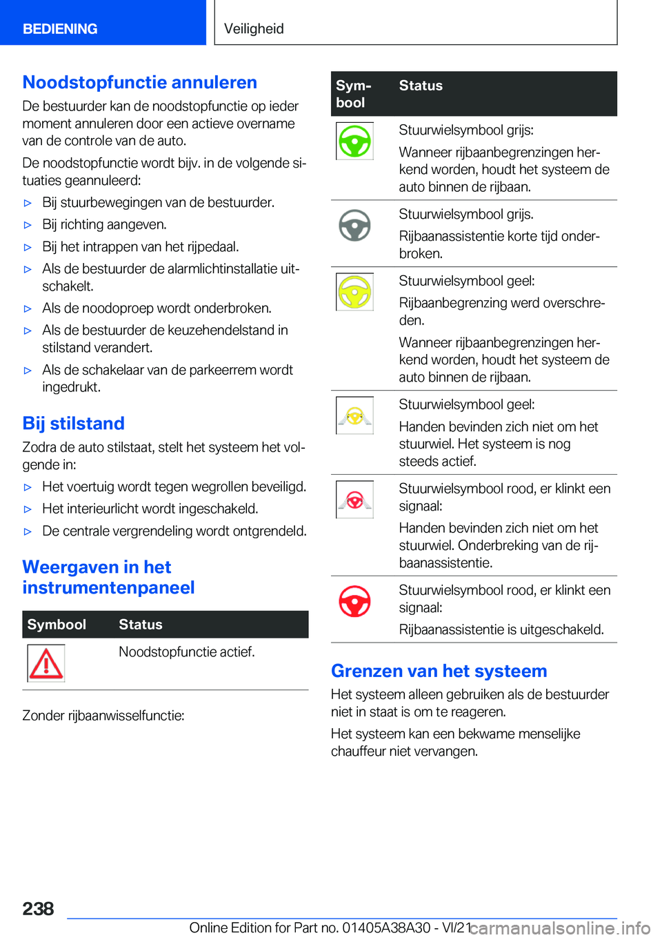 BMW 4 SERIES GRAN COUPE 2022  Instructieboekjes (in Dutch) �N�o�o�d�s�t�o�p�f�u�n�c�t�i�e��a�n�n�u�l�e�r�e�n
�D�e��b�e�s�t�u�u�r�d�e�r��k�a�n��d�e��n�o�o�d�s�t�o�p�f�u�n�c�t�i�e��o�p��i�e�d�e�r
�m�o�m�e�n�t��a�n�n�u�l�e�r�e�n��d�o�o�r��e�e�n��a�c�t