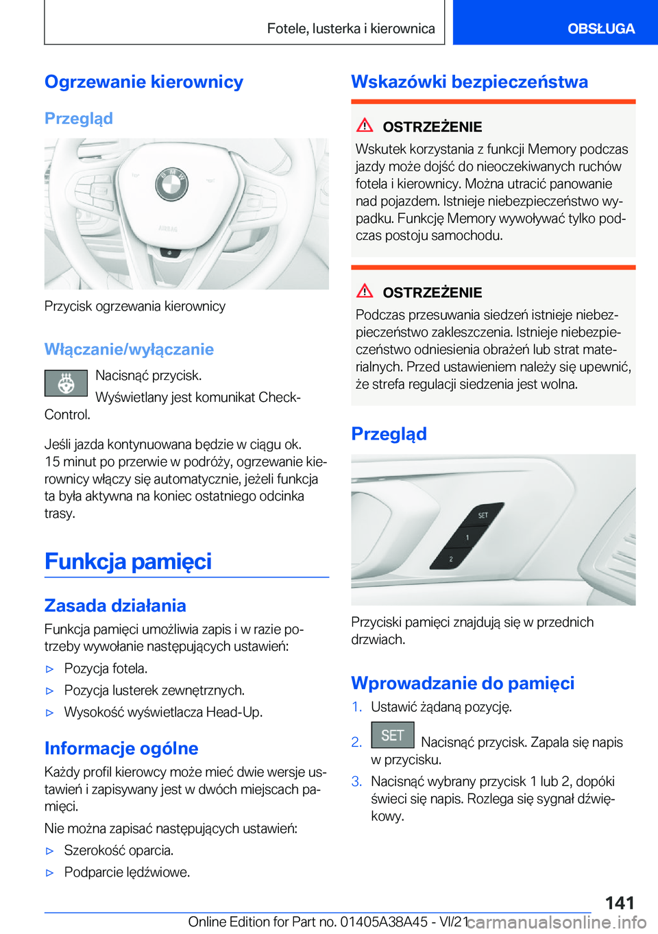 BMW 4 SERIES GRAN COUPE 2022  Instrukcja obsługi (in Polish) �O�g�r�z�e�w�a�n�i�e��k�i�e�r�o�w�n�i�c�y
�P�r�z�e�g�l�ą�d
�P�r�z�y�c�i�s�k��o�g�r�z�e�w�a�n�i�a��k�i�e�r�o�w�n�i�c�y
�W�ł�ą�c�z�a�n�i�e�/�w�y�ł�ą�c�z�a�n�i�e �N�a�c�i�s�n�