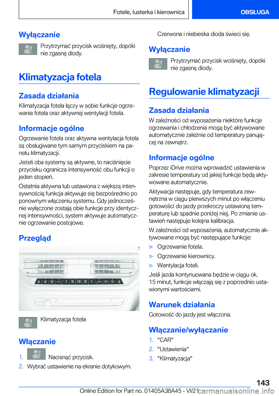 BMW 4 SERIES GRAN COUPE 2022  Instrukcja obsługi (in Polish) �W�y�ł�ą�c�z�a�n�i�e�P�r�z�y�t�r�z�y�m�a�