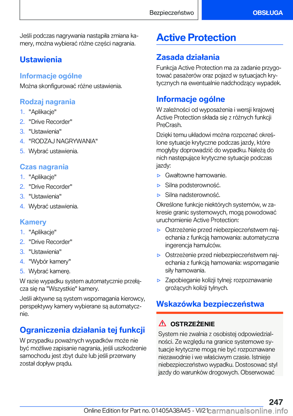BMW 4 SERIES GRAN COUPE 2022  Instrukcja obsługi (in Polish) �J�e�l�i��p�o�d�c�z�a�s��n�a�g�r�y�w�a�n�i�a��n�a�s�t�